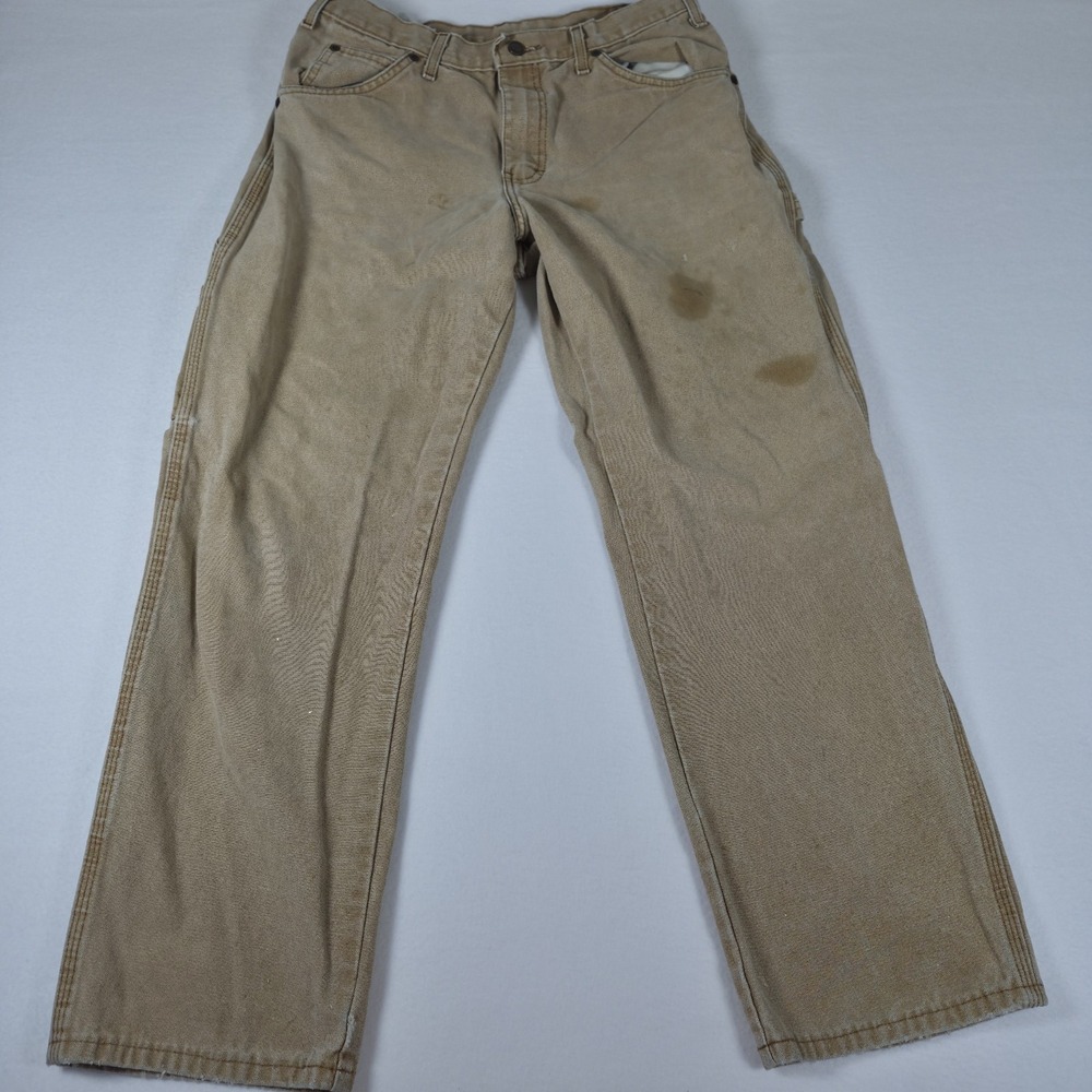 Dickies‎ Carpenters Pants Men's 32x30 Tan Distressed Canvas Utility Workwear
